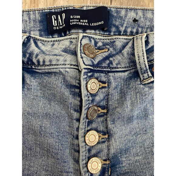 GAP Denim High Rise Legging Jeans Skinny Stretch Button Fly Women’s Sz 8/29R - Picture 3 of 6